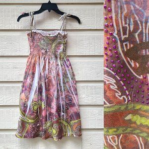 Tattoo Tattoo by Free Spirit Women's Mini Dress Summer Spaghetti Straps Size M